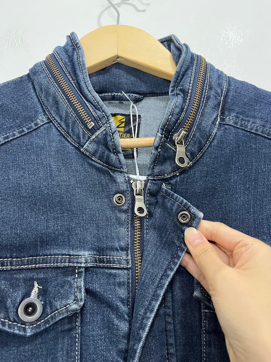 일본 빈티지 락펑크 카고 포켓 데님 집업 자켓 상품이미지5