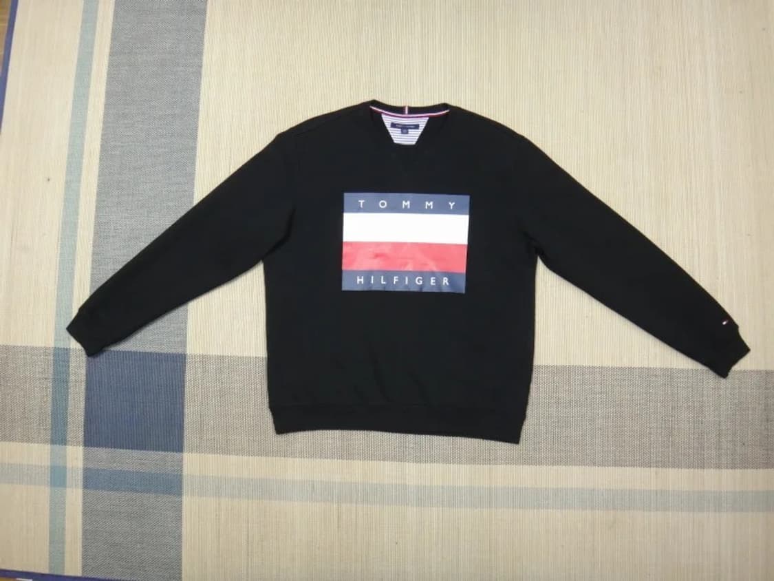 (XL) 타미힐피거 빅프린팅 기모 맨투맨 티셔츠 상품이미지2