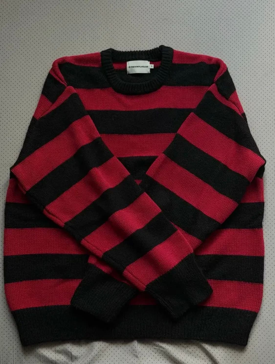 더바이닐하우스 모헤어 볼드 스트라이프 스웨터 레드 L 상품이미지2