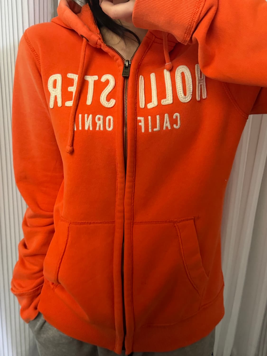 홀리스터 오렌지 후드집업 L 상품이미지1