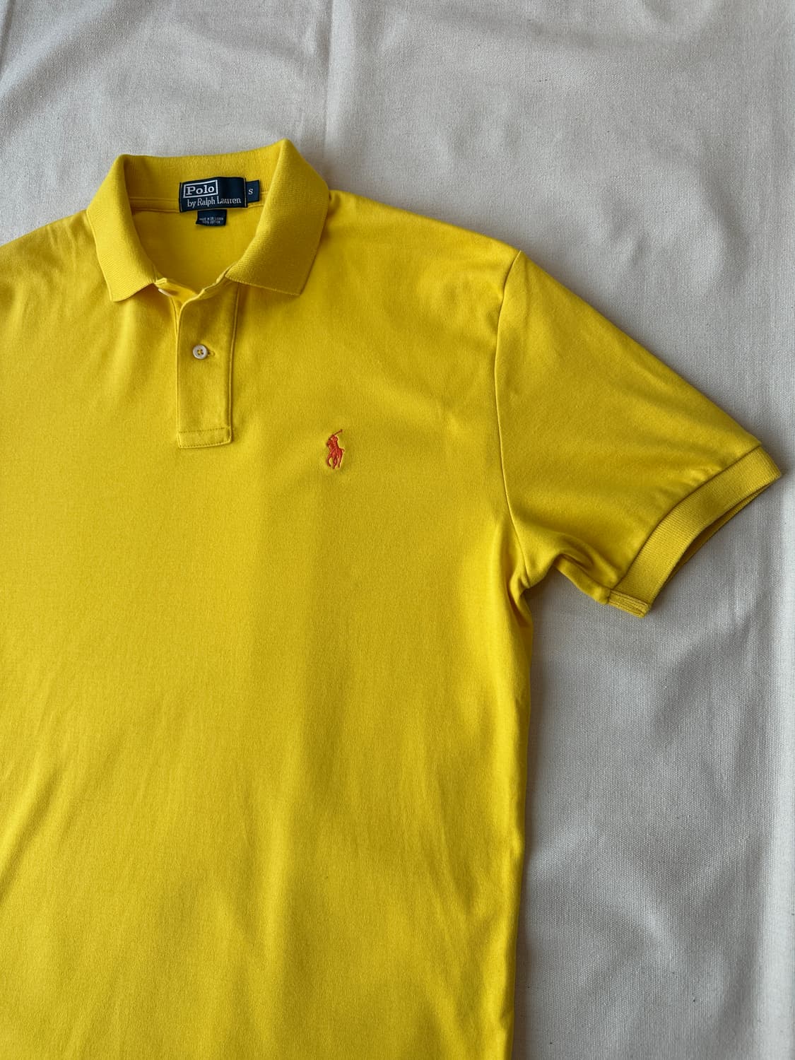 폴로 랄프로렌 피케 반팔 카라티 옐로 S 상품이미지5