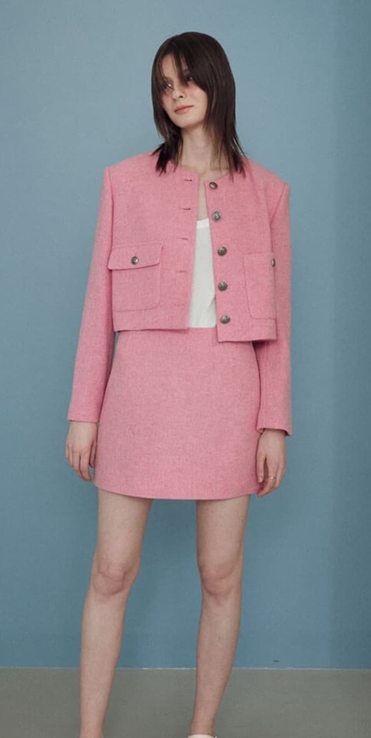 조이그라이슨 핑크 트위드 자켓 1사이즈 상품이미지1