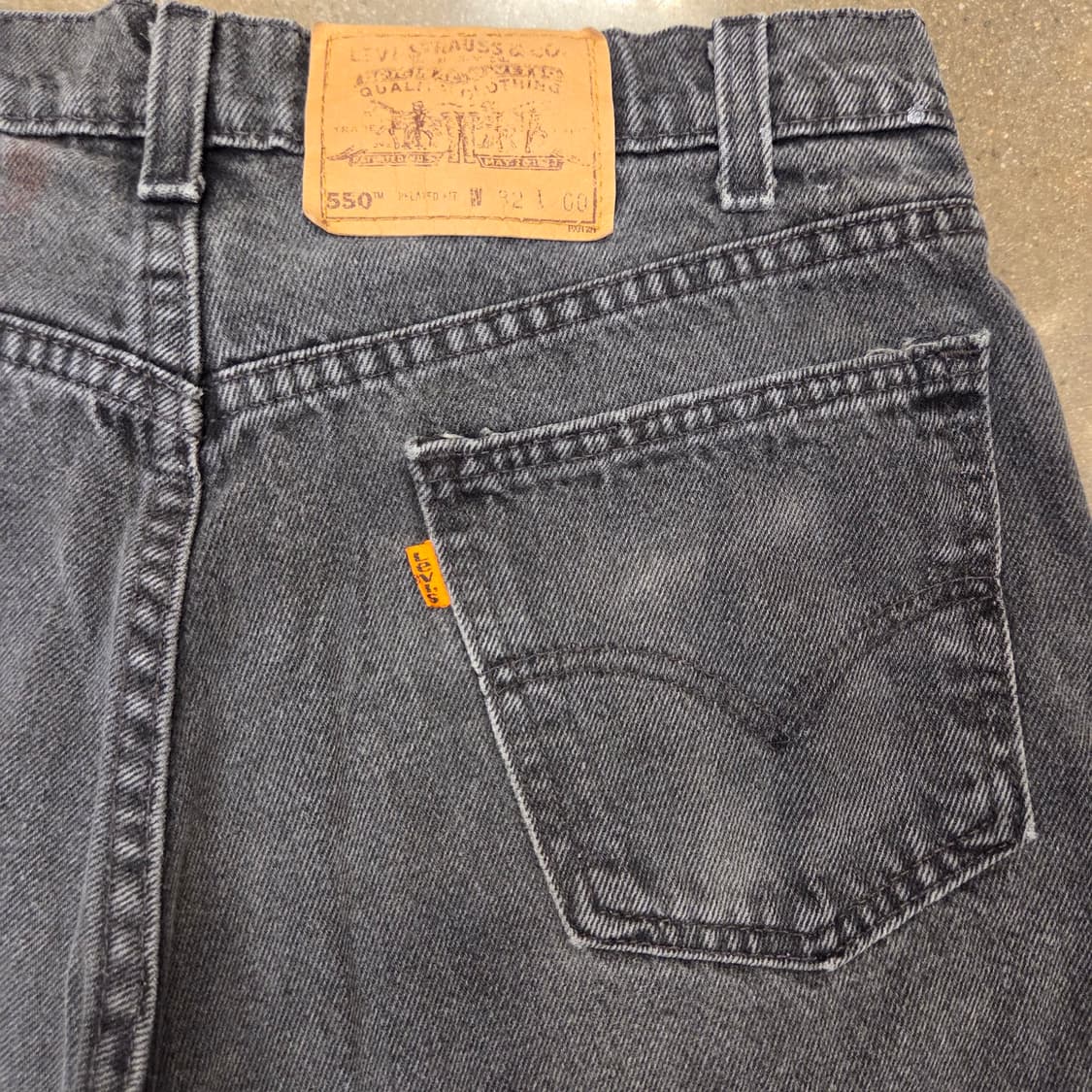 90s 리바이스 Made in USA 블랙진 데님 반바지 상품이미지7