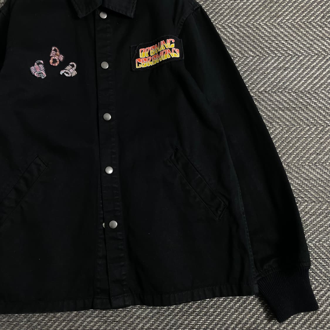 오프닝 세레모니 빅로고 블랙 박시핏 워크 자켓 o 3861 상품이미지4