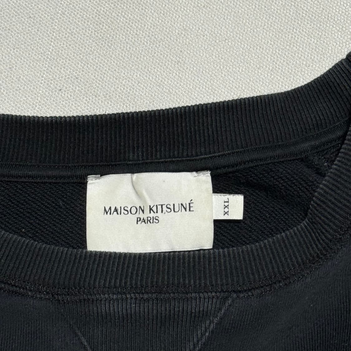 XXL 메종키츠네 폭스 헤드 패치 블랙 맨투맨 상품이미지4