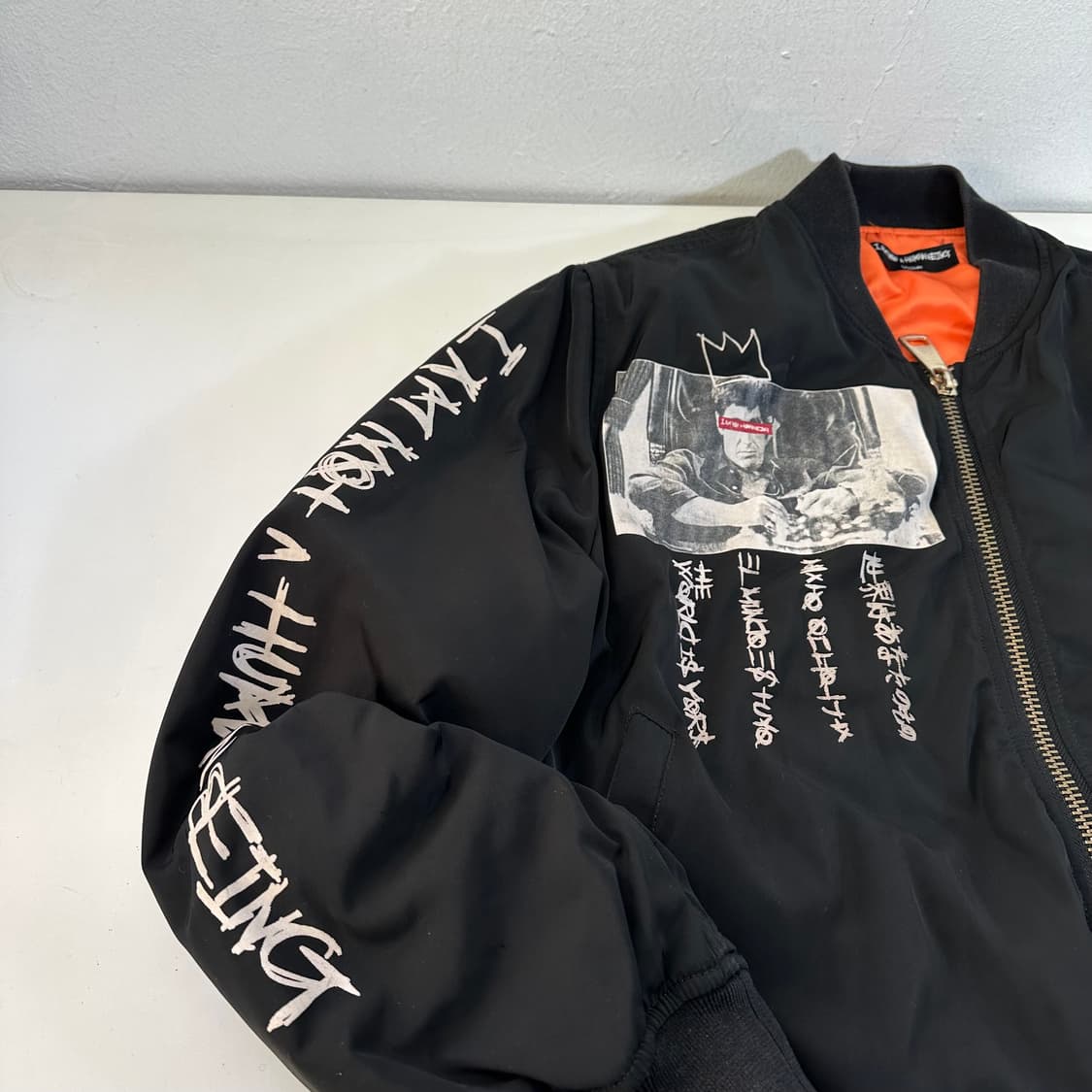 M 아임낫어휴먼비잉 블랙 오버핏 MA1 항공점퍼 상품이미지2