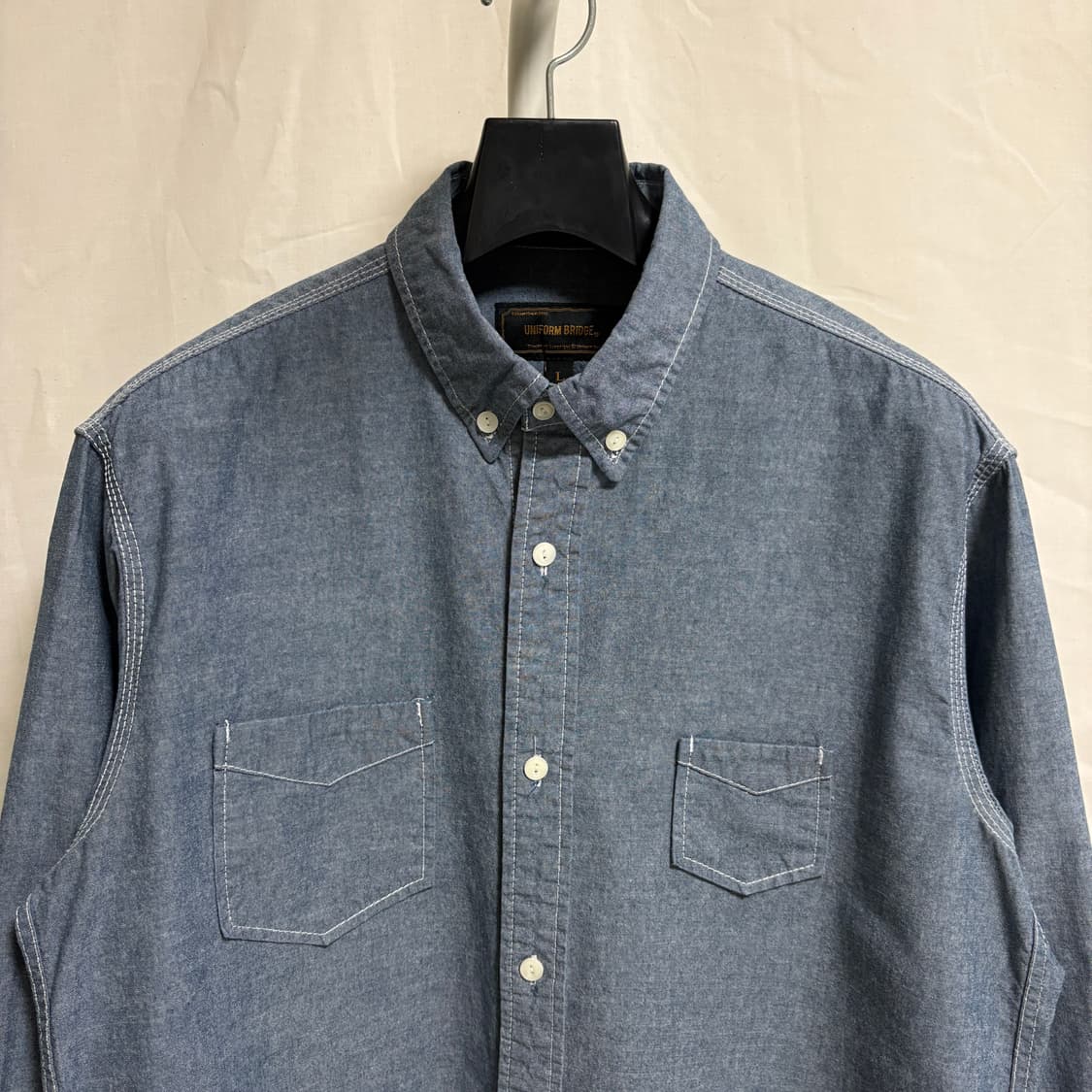 유니폼브릿지 샴브레이 워크 셔츠 / 블루, L 상품이미지2
