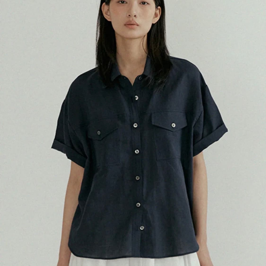 linen bamboo blended pocket 링서울 린넨 블라우스  상품이미지1