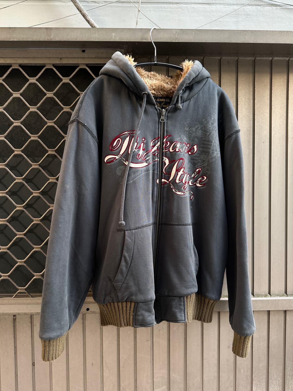 TBJ JEANS grunge washed fur hood zip  상품이미지1
