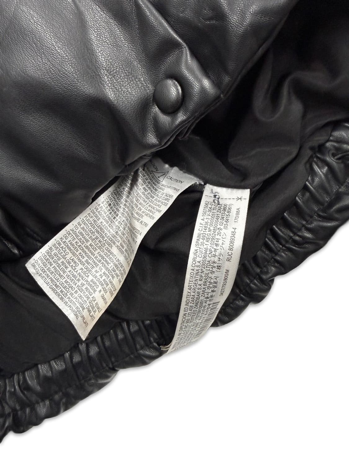 빈티지 ZARA 가죽 숏 크롭 패딩 상품이미지6