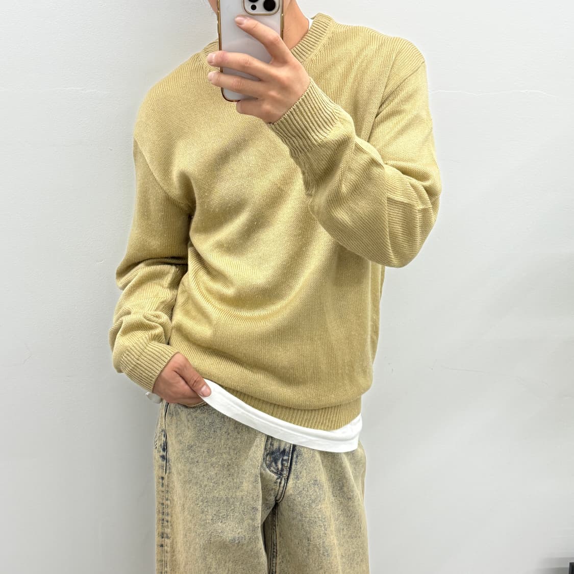 빈티지 유니클로 베이지니트 상품이미지1