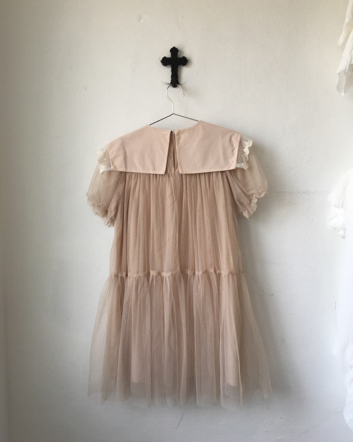 Lace trimming sailor collar point sha on 상품이미지3