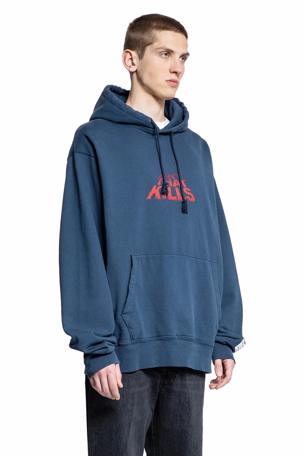 갤러리 디파트먼트 ATK 스택드 로고 후드 티셔츠 네이비 상품이미지4