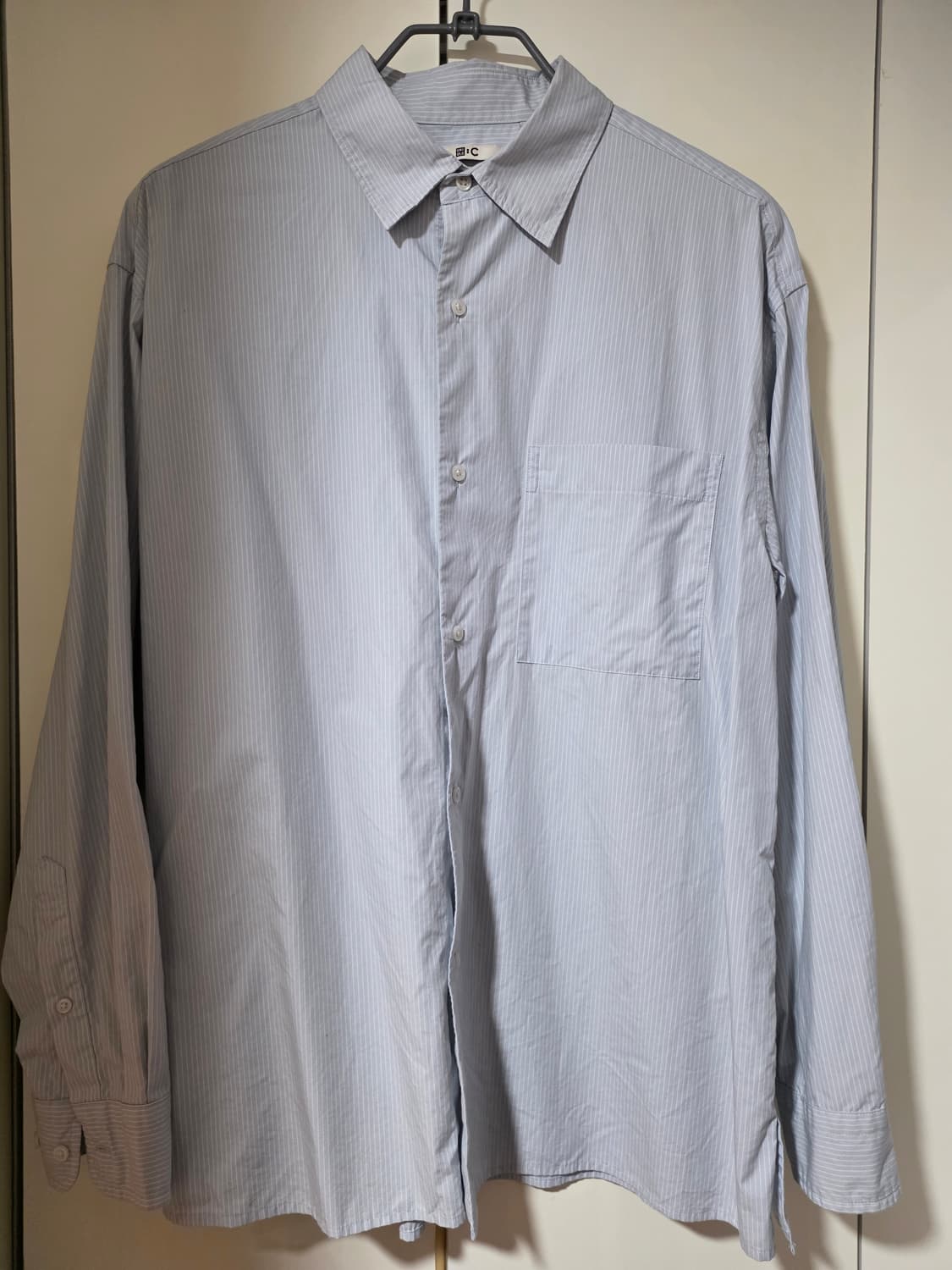 유니클로C 브로드클로스 오버사이즈 셔츠 블루 M사이즈 상품이미지1
