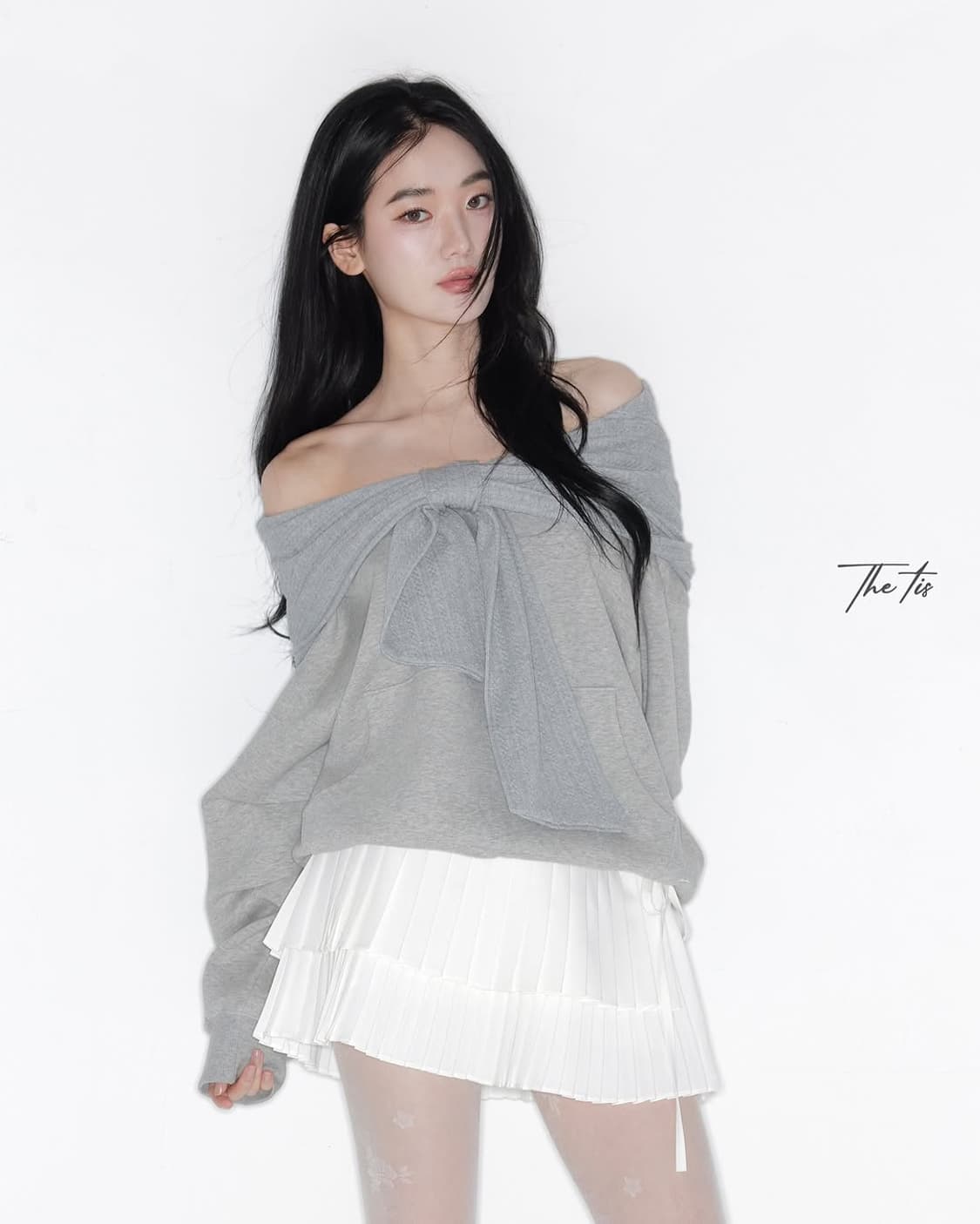 26SS 더티스 리본 후드 봄 버전 그레이 상품이미지1