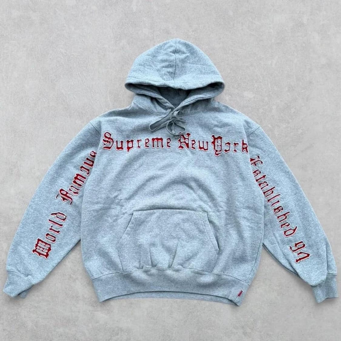 [뉴욕 매장구매] 슈프림 콘트라스트 컷아웃 후드 스웨트셔츠 헤더 그레이 상품이미지1