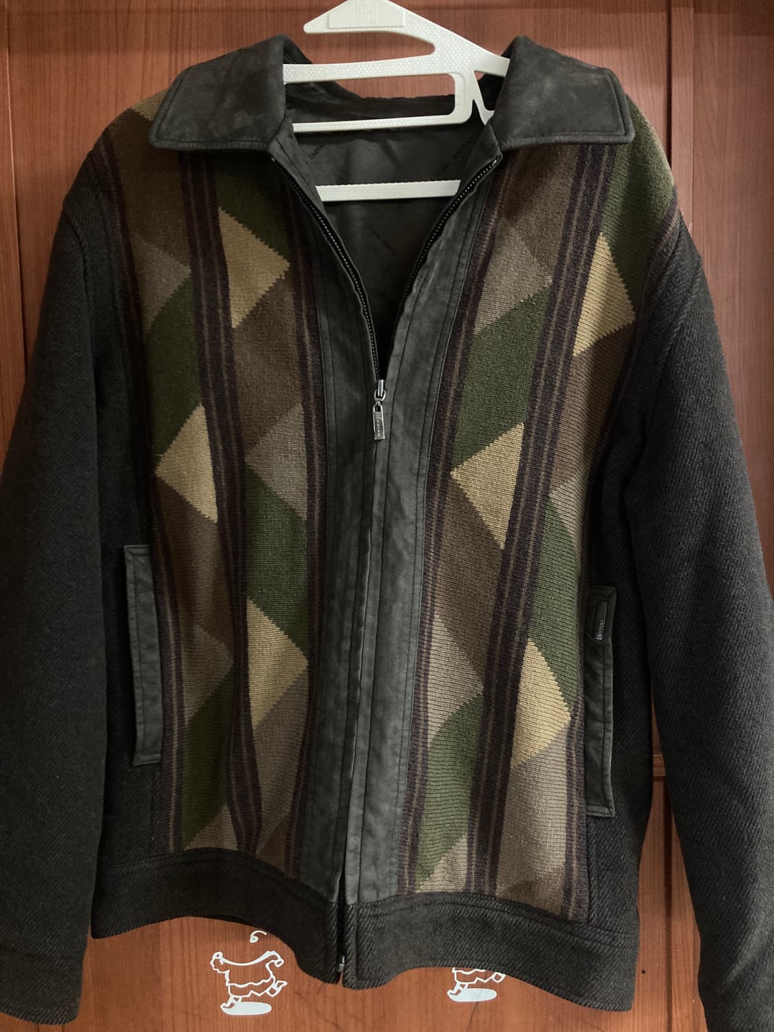 INDIAN 아가일 패턴 캐주얼 울 자켓 95 상품이미지1