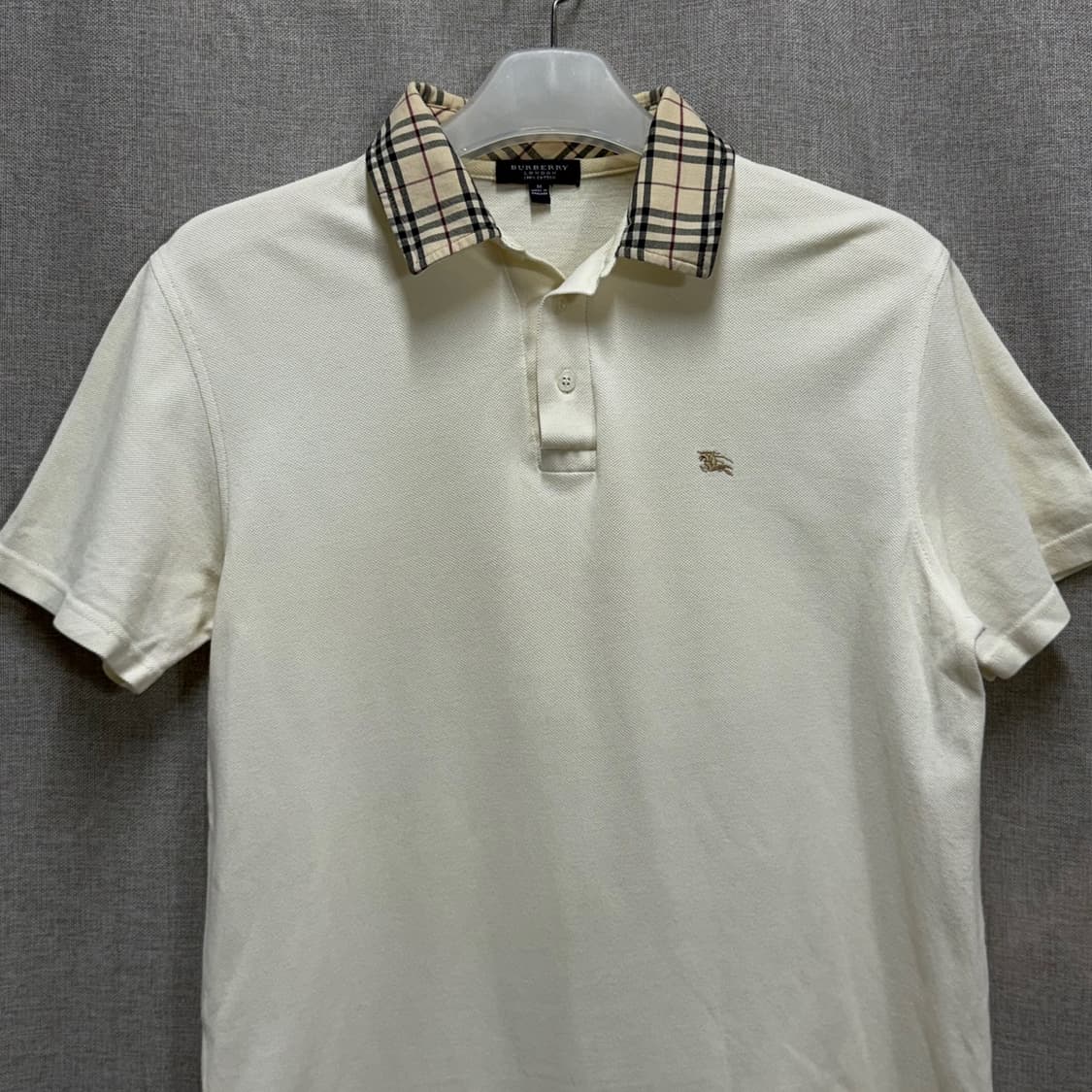 [해외M] 버버리 런던 아이보리 체크 카라 반팔 폴로티 상품이미지3