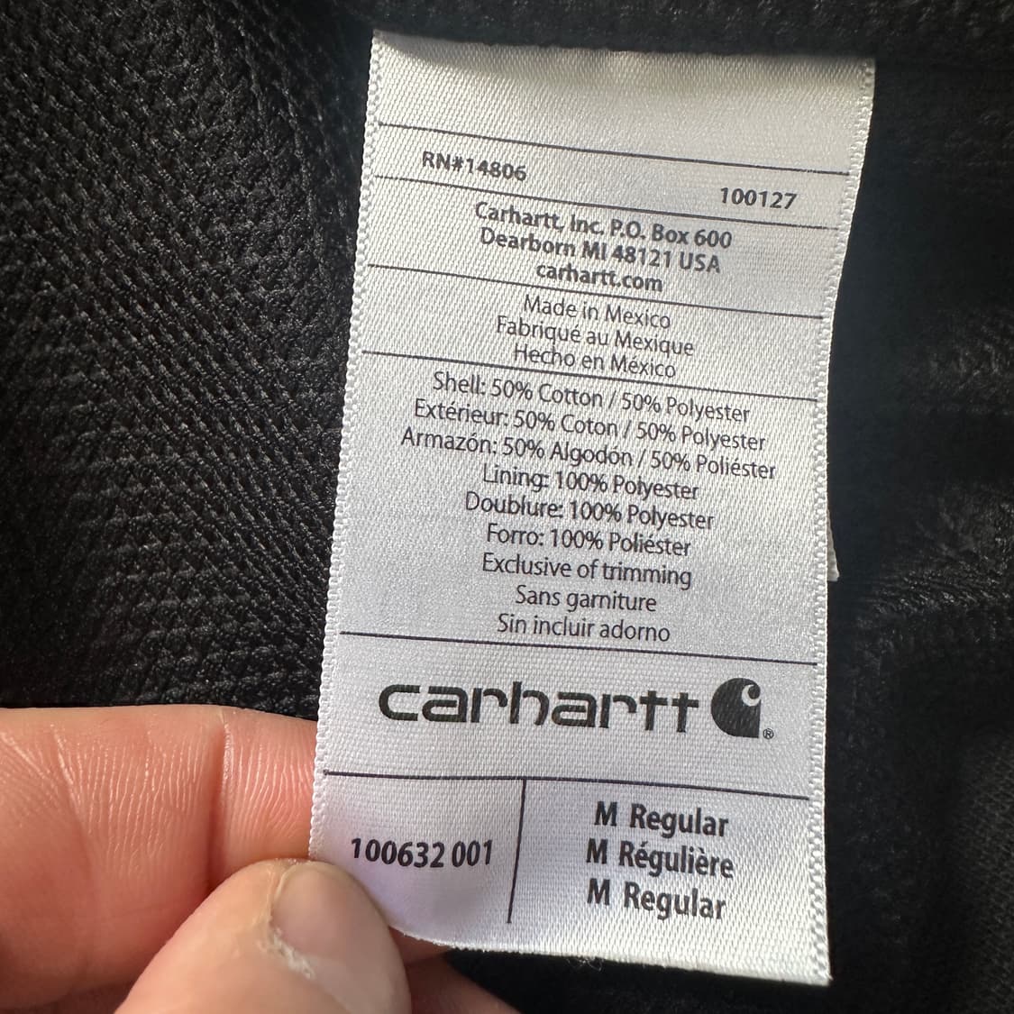 칼하트 레인 디펜더 후드 써멀 집업 블랙 M 상품이미지7