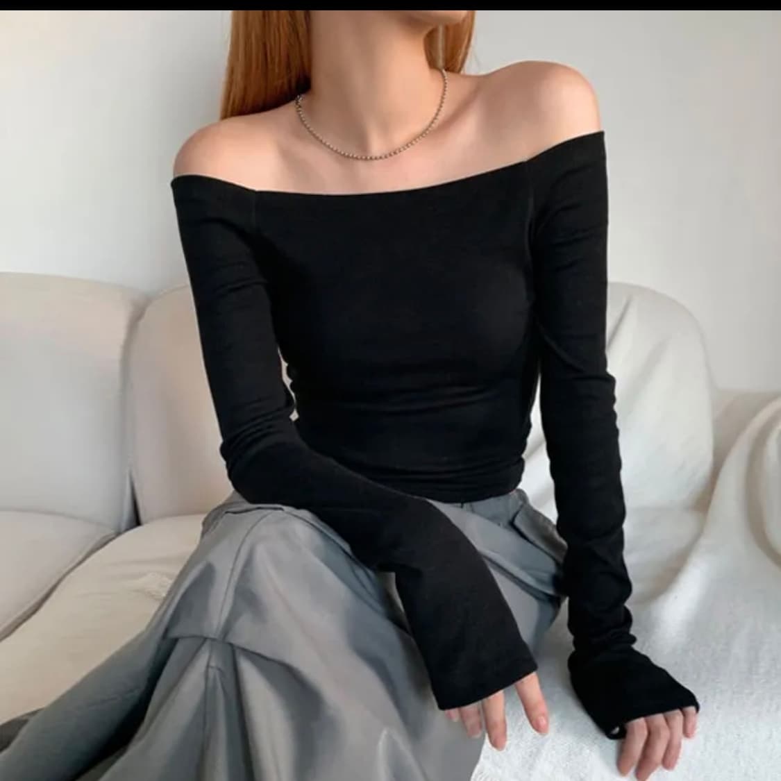 오프숄더 기본 이너티 블랙 화이트 새상품 상품이미지1