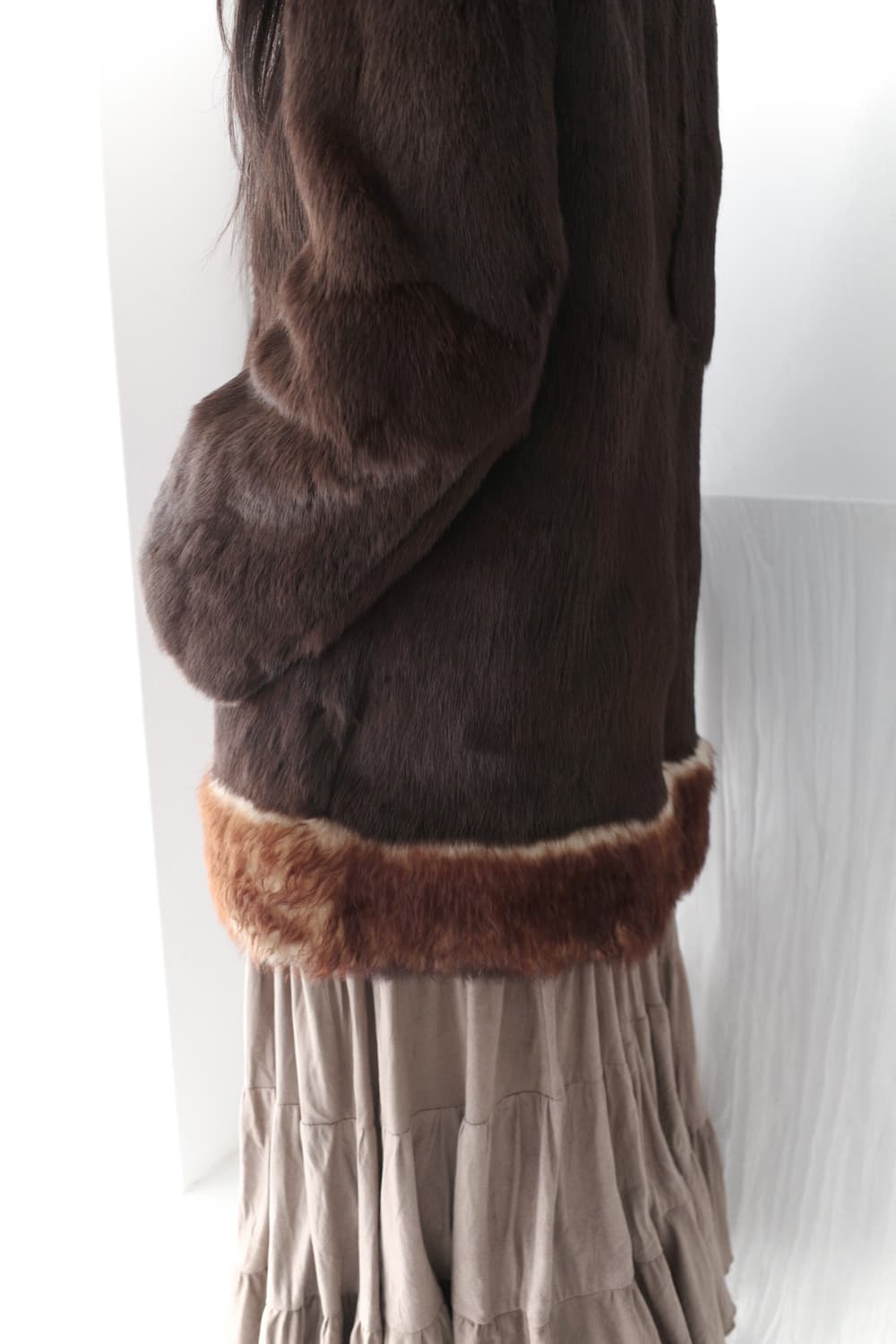 fox fur buckle coat 상품이미지9
