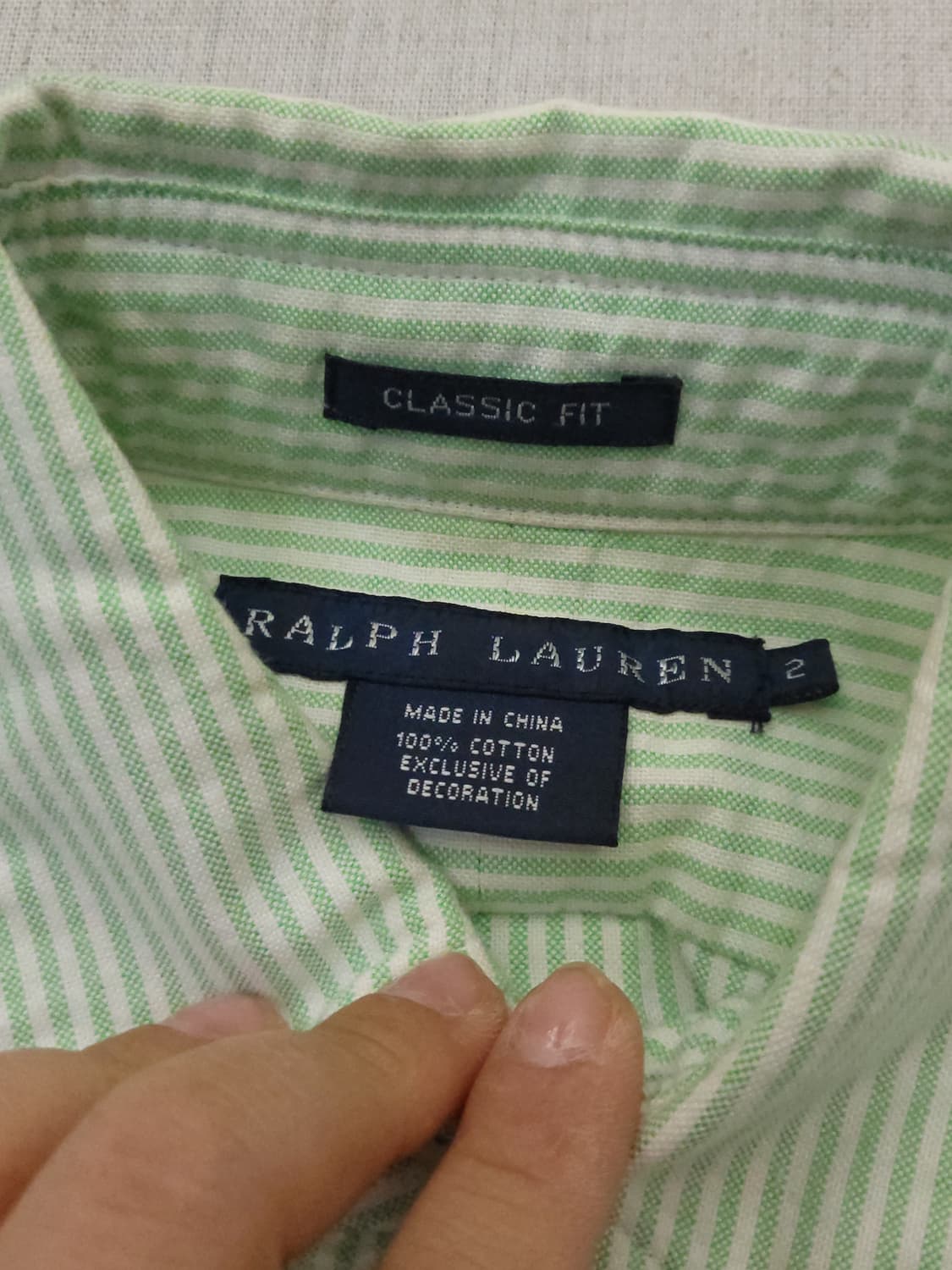 폴로 랄프로렌 스트라이프 셔츠 그린 s 상품이미지4