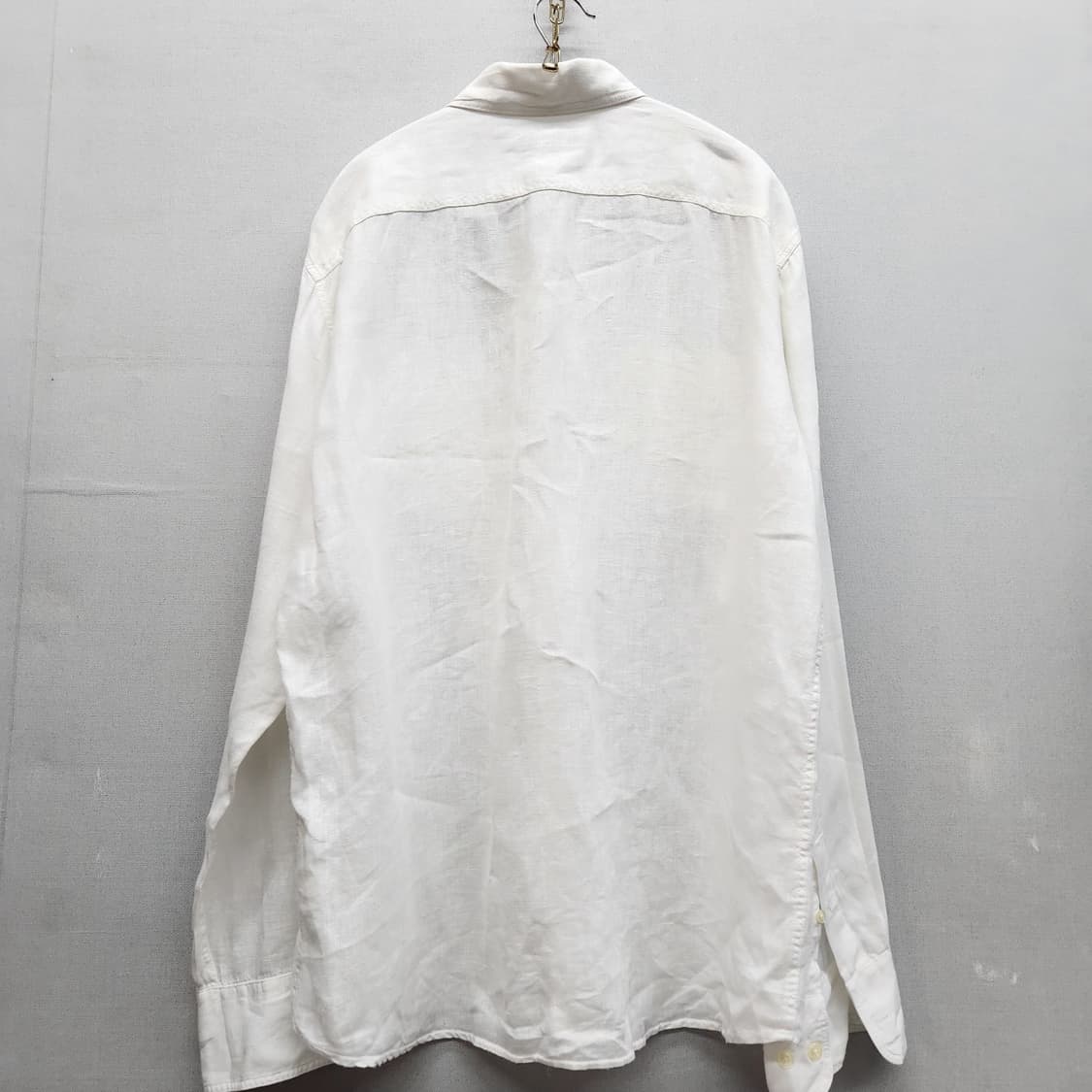 빈폴 로고 투포켓 린넨100% 화이트 셔츠 105(XL) 상품이미지4