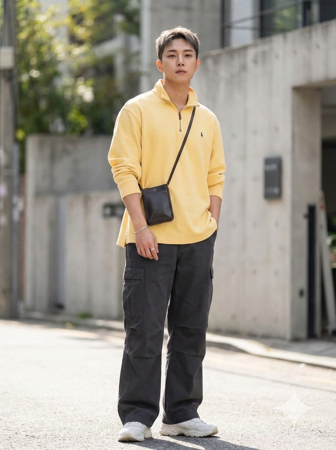 폴로 랄프로렌 코튼 옐로우 하프집업 니트 상품이미지1