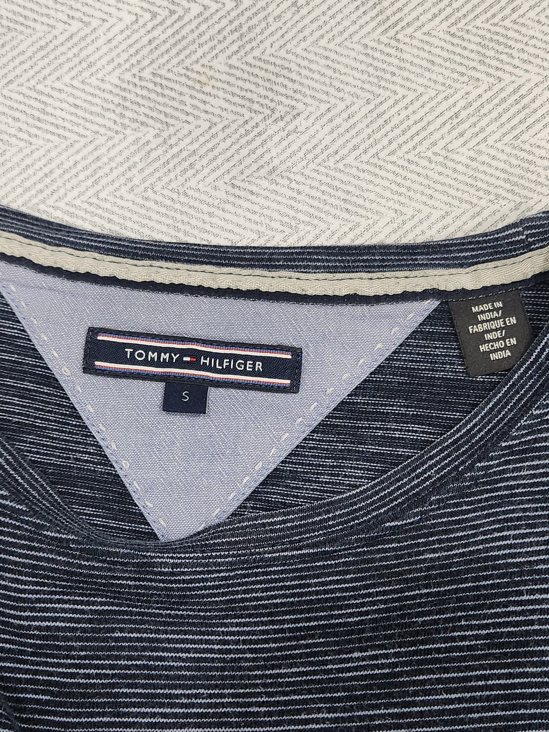[90-95] 타미힐피거 네이비 스트라이프 긴팔티 남성 90-95사이즈 상품이미지5