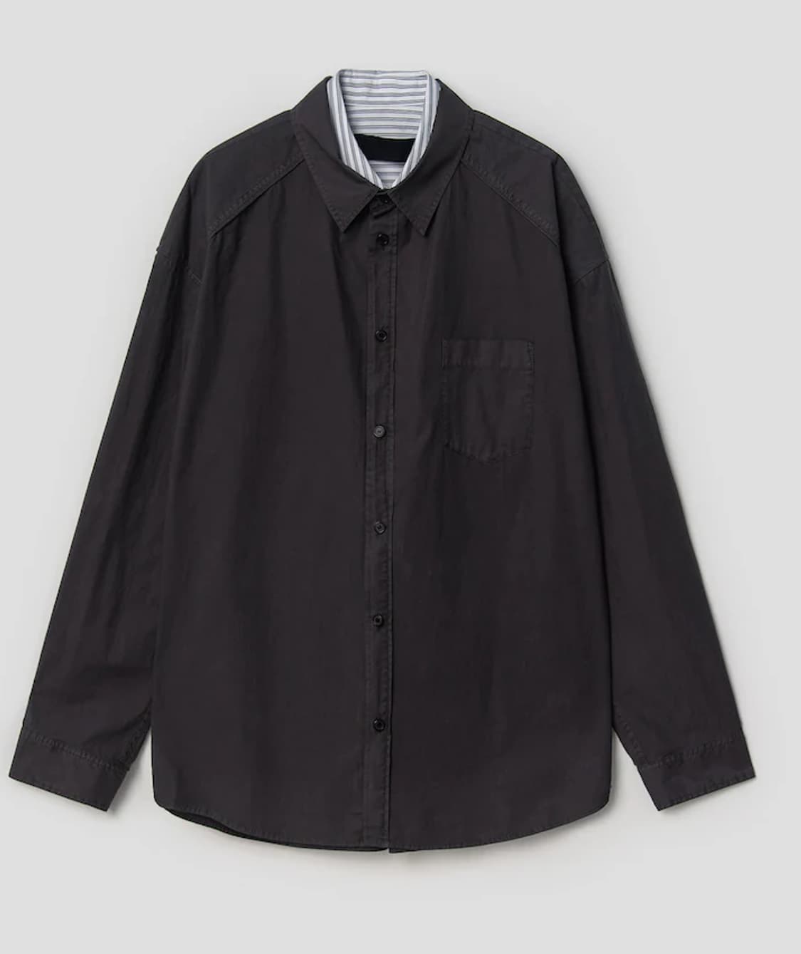 준지 그레이가먼트레이어드셔츠 44사이즈 상품이미지1