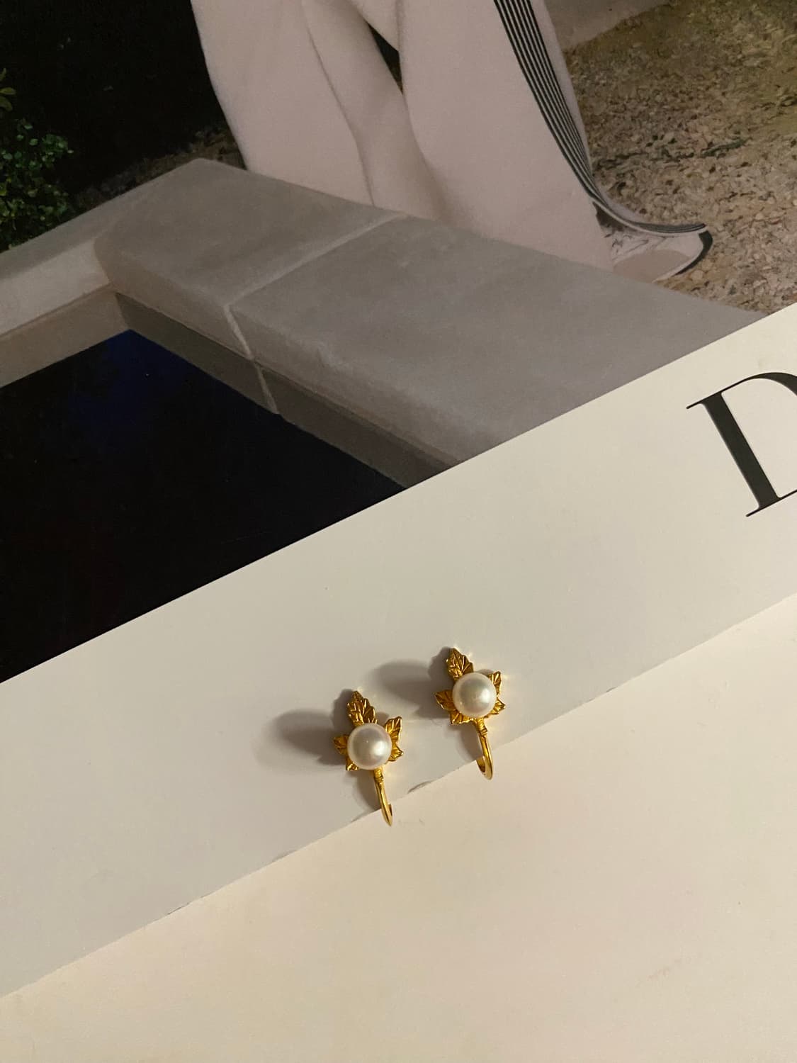 빈티지 리프 진주 귀걸이 귀찌 상품이미지2