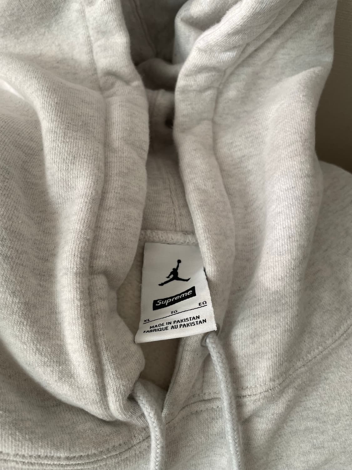 슈프림 x 조던 후드 스웨트셔츠 애쉬 그레이 - 24FW 상품이미지4