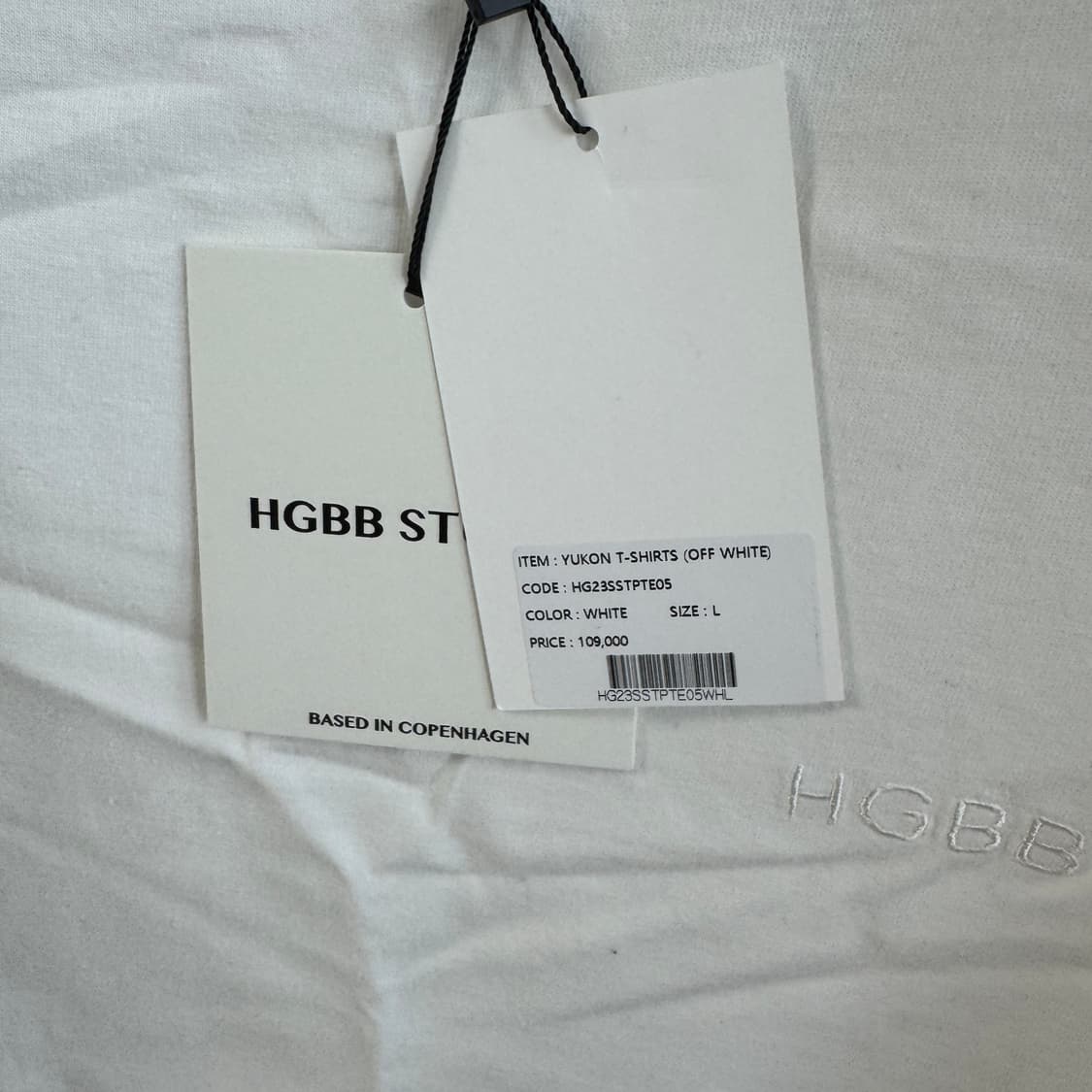 [새상품]HGBB yukon 유콘 티셔츠 화이트 L 반팔 상품이미지2