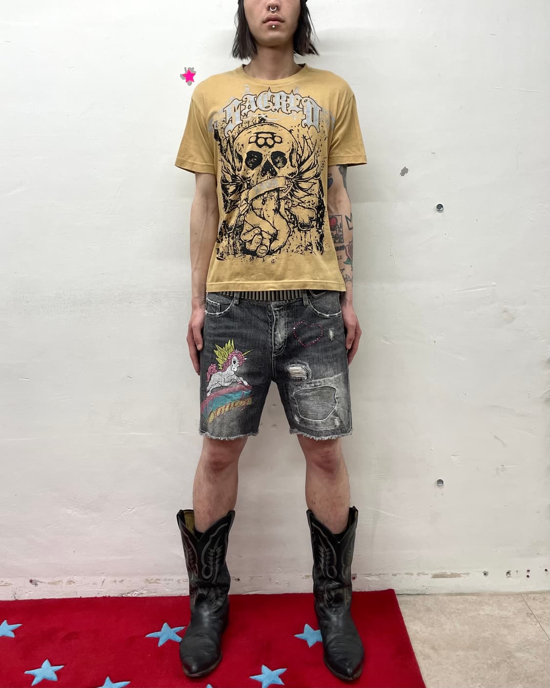 Beige Big Skull T-shirt  상품이미지2
