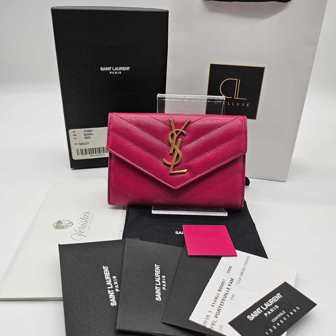 정품 생로랑 엔벨로프 캐비어 카드지갑 상품이미지1