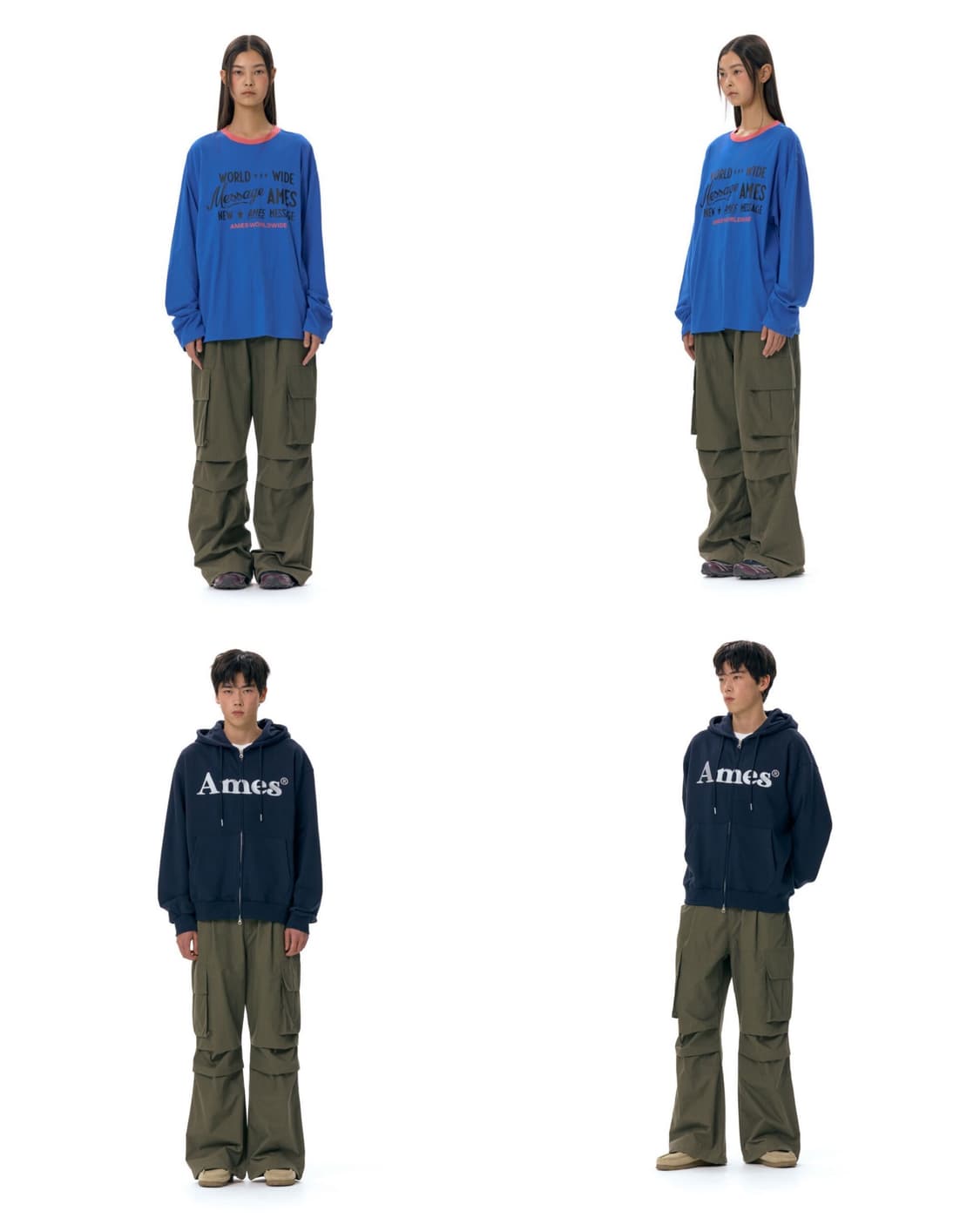 아메스월드와이드 카고 스트링 팬츠 카키 M 상품이미지4