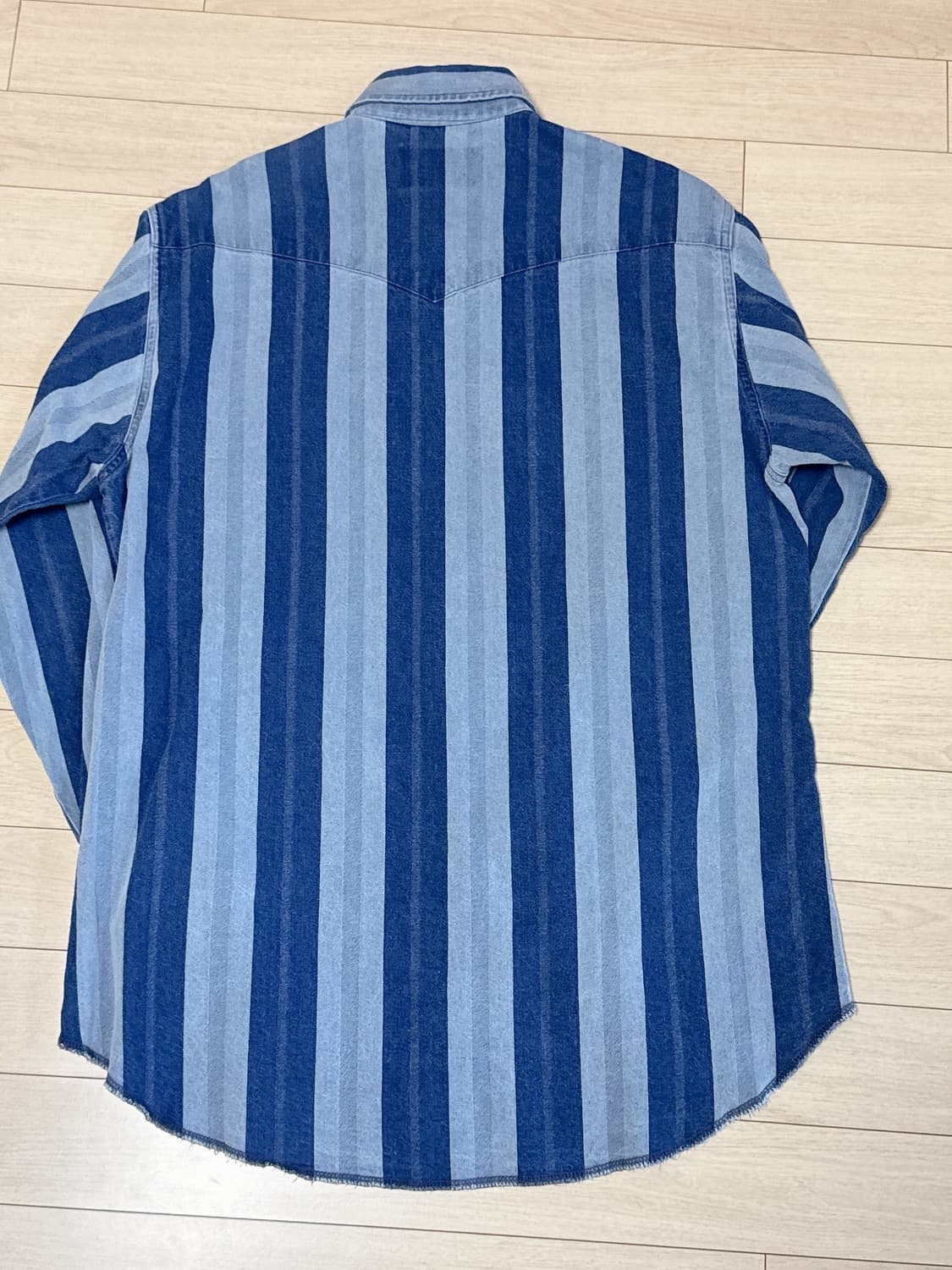 랭글러 USA 블루 스트라이프 웨스턴셔츠(L) 상품이미지2