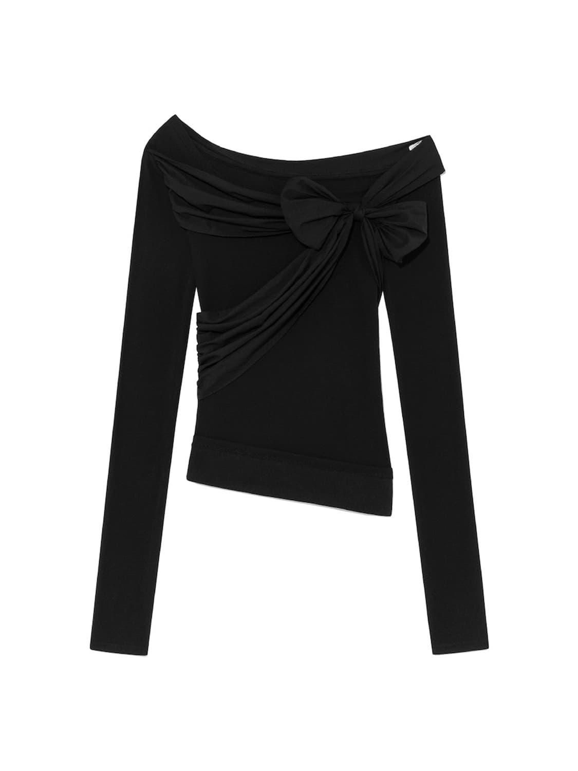 택o새상품) 글로니 로렌 보우 리본 롱 슬리브 블랙 상품이미지2