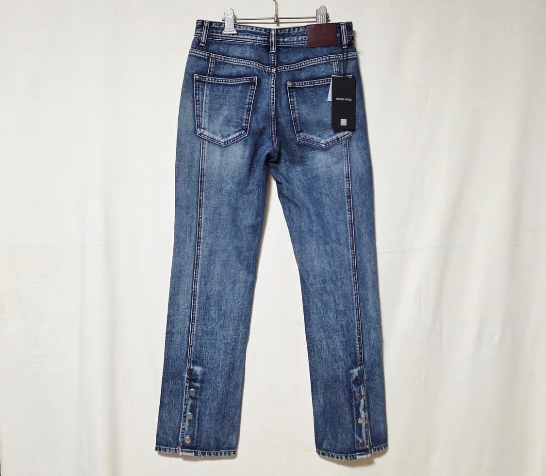 [새상품/46] 메종미네드 스냅 백 슬릿 스트레이트 진 (중청) 상품이미지3