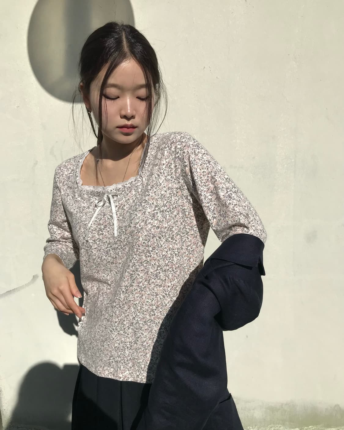 플로럴 리본 레이스 롱슬리브  상품이미지2