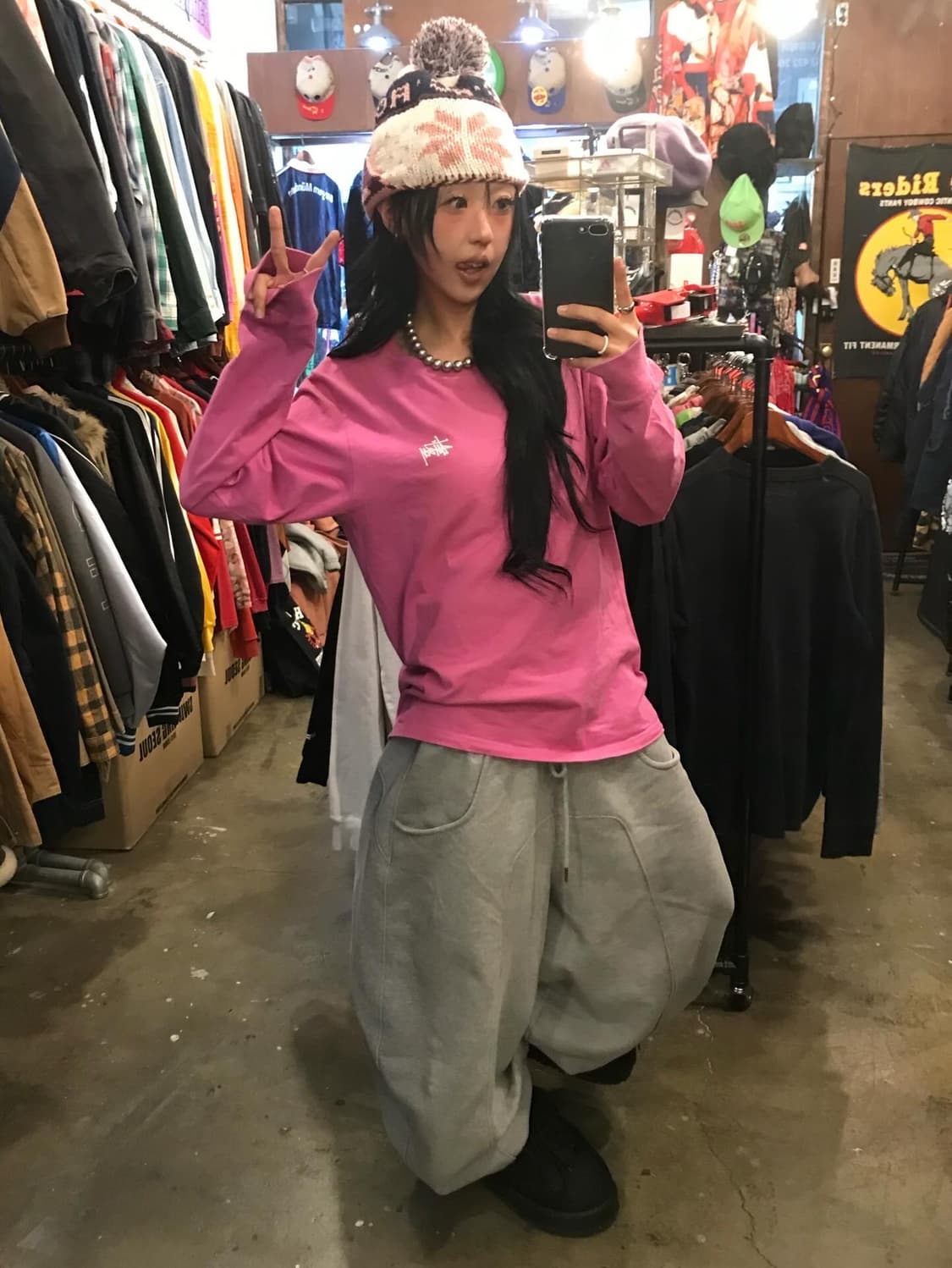 Stussy Pink Logo Long Sleeves 상품이미지5