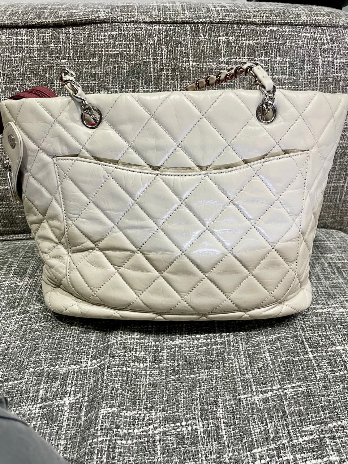 샤넬 퀼팅 체인 숄더백 아이보리 정품 상품이미지4