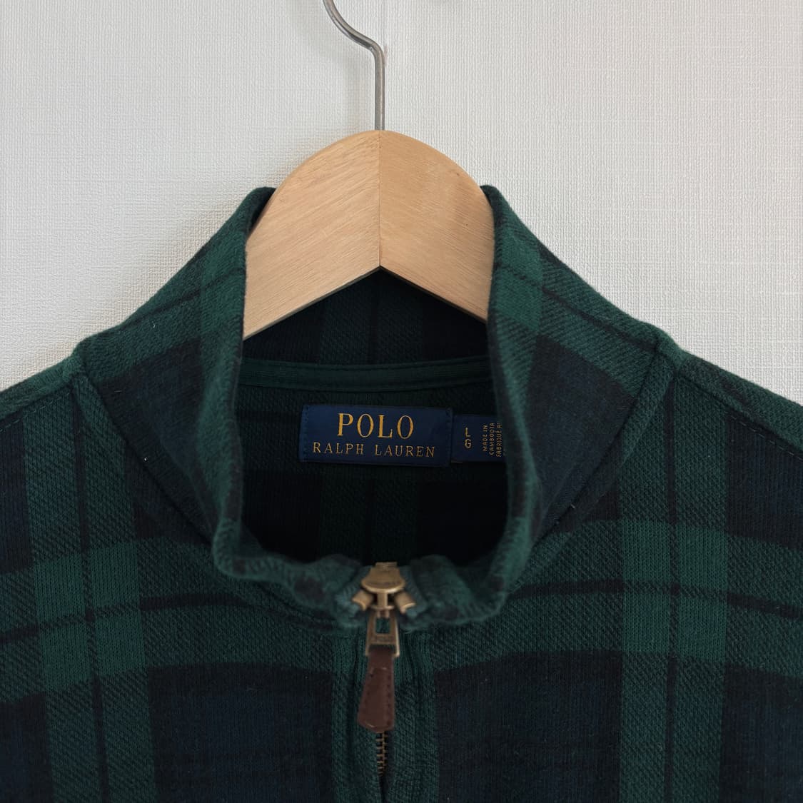 폴로 랄프로렌 블랙와치 반집업 L 상품이미지3