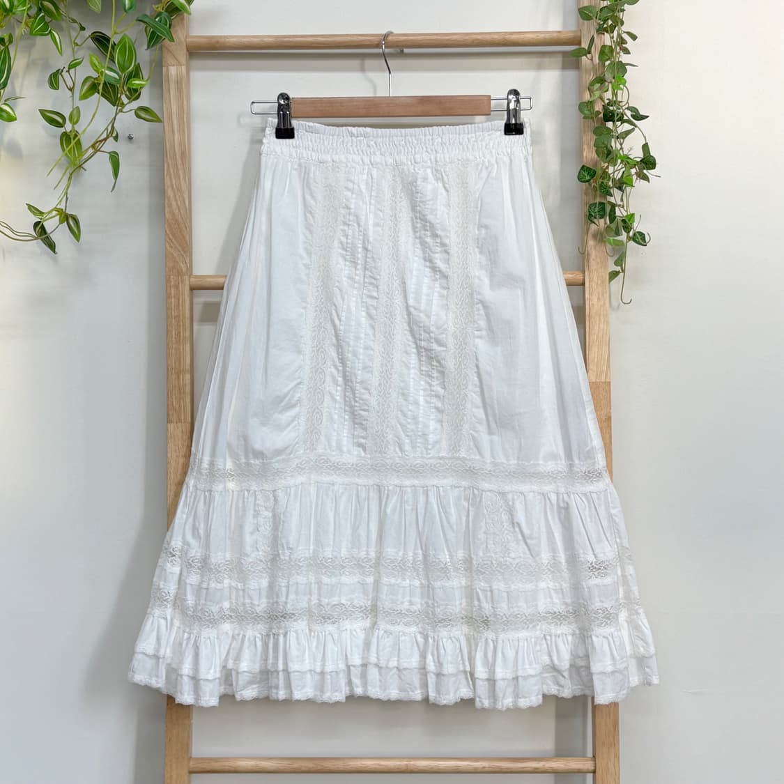 JPN/ 레이스 캉캉 화이트 스커트 모리걸치마 모리걸스커트 레이어드원피스 상품이미지1