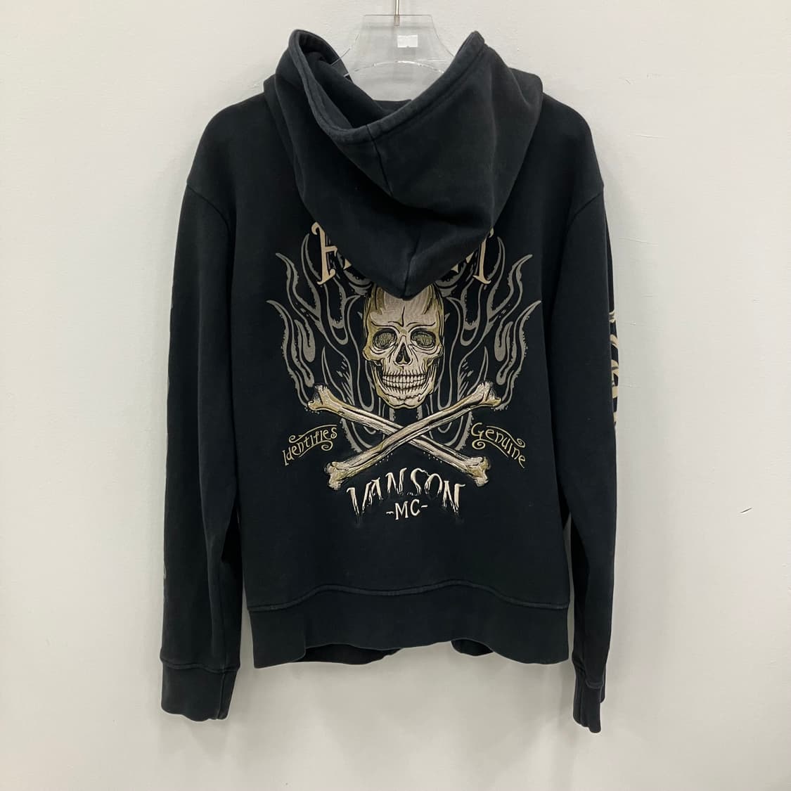 밴슨 레더 블랙 스컬 자수 후드 집업 L 상품이미지2