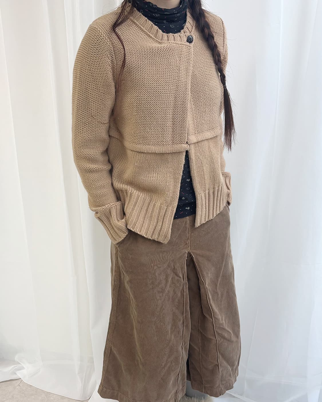 DRUG STORE'S 원버튼 랩 라떼 가디건 상품이미지8