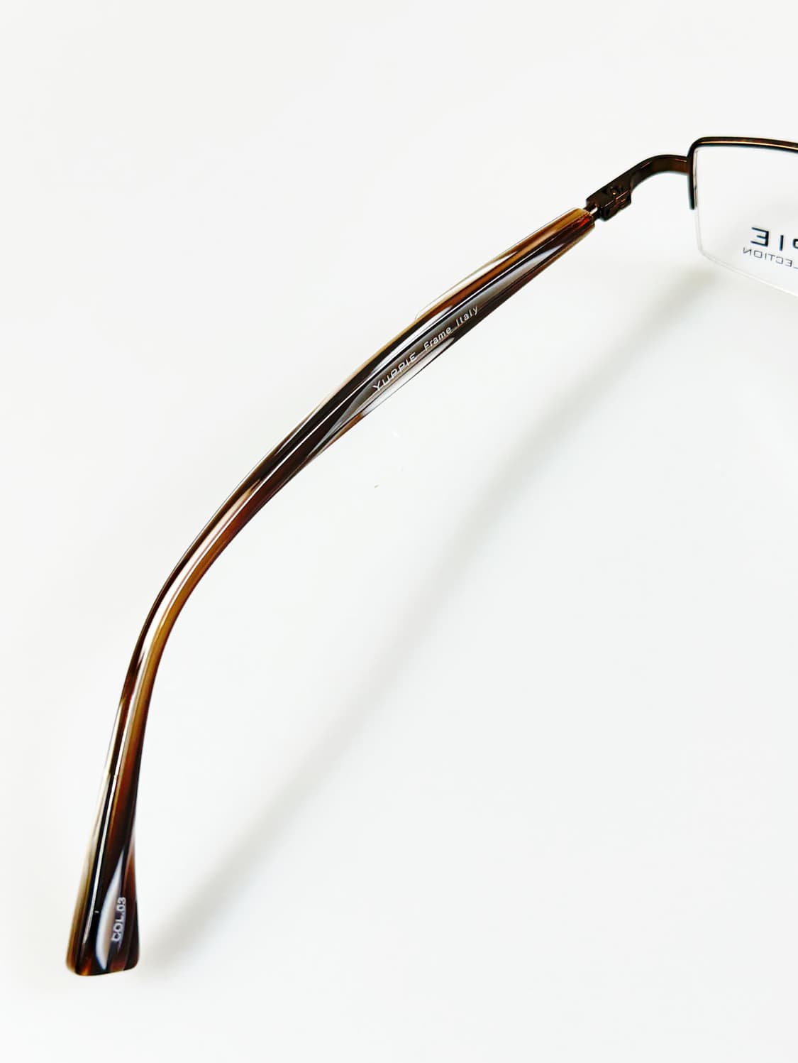 YUPPIE 브라운 메탈 반무테 스퀘어 빈티지 안경 상품이미지7