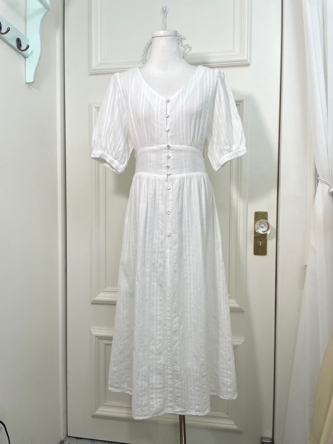 white puff sleeve princess cotton long o 상품이미지1