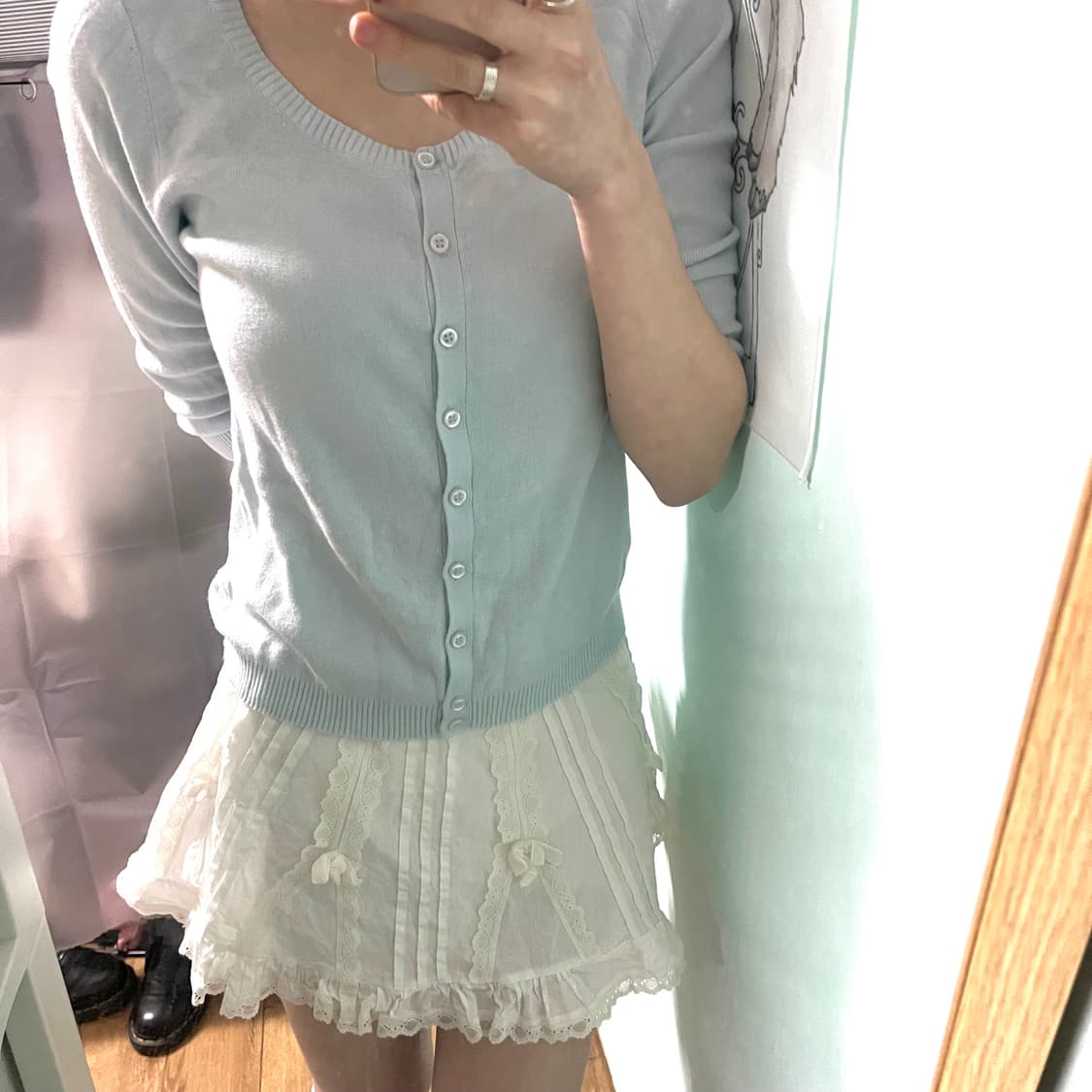 베네통 U넥 7부 가디건 상품이미지3