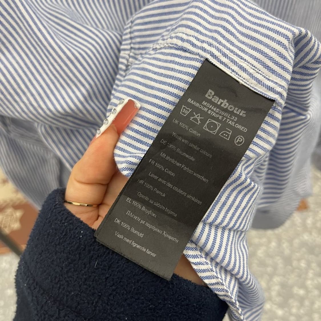 바버 캐주얼 모던시크 스트라이프 포켓로고 셔츠 105 C10066 상품이미지6